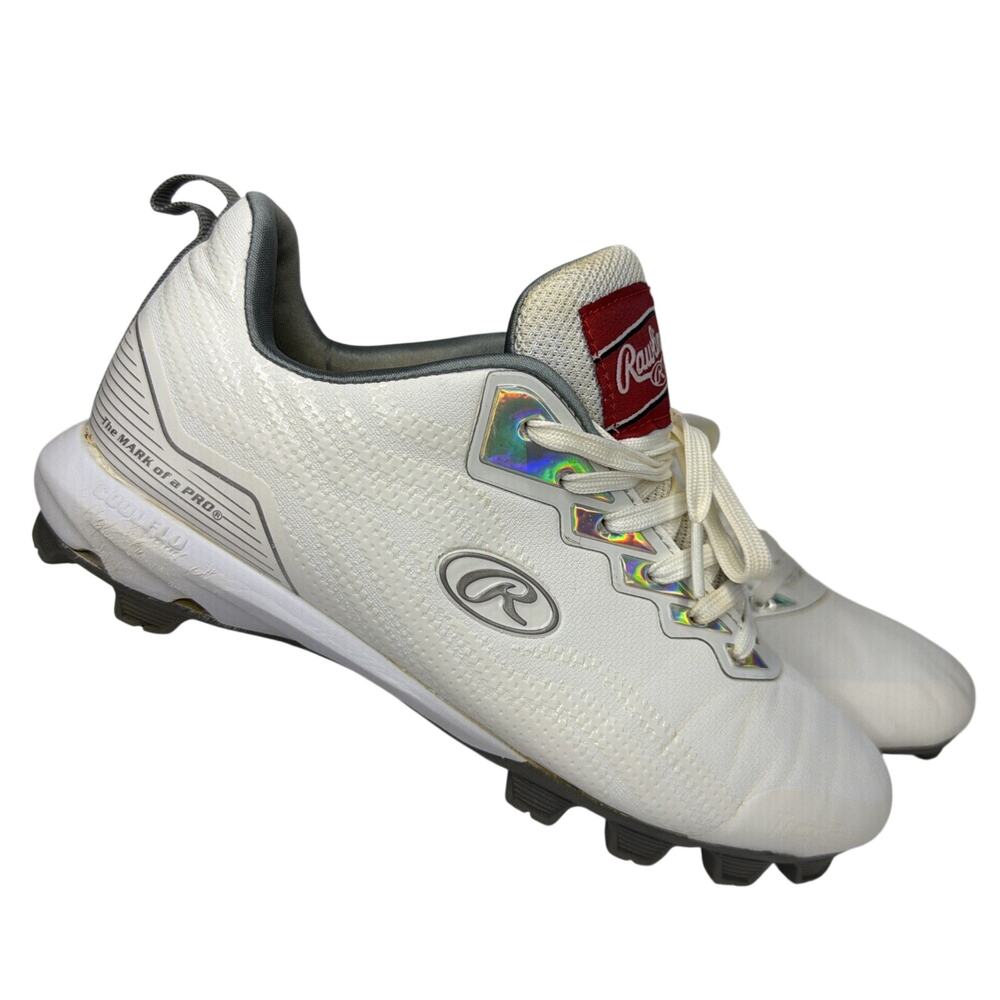 Rawlings Saber Low Shoes Women’s size 8.5B White Softball Cleats 174928